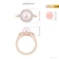 thumbnail image 5 of ANGARA Japanese Akoya Cultured Pearl Halo Engagement Ring in 14K Rose Gold for Women | June Birthstone, Birthday, Anniversary, Jewelry Gift for Women | Pearl Ring, 5 of 9
