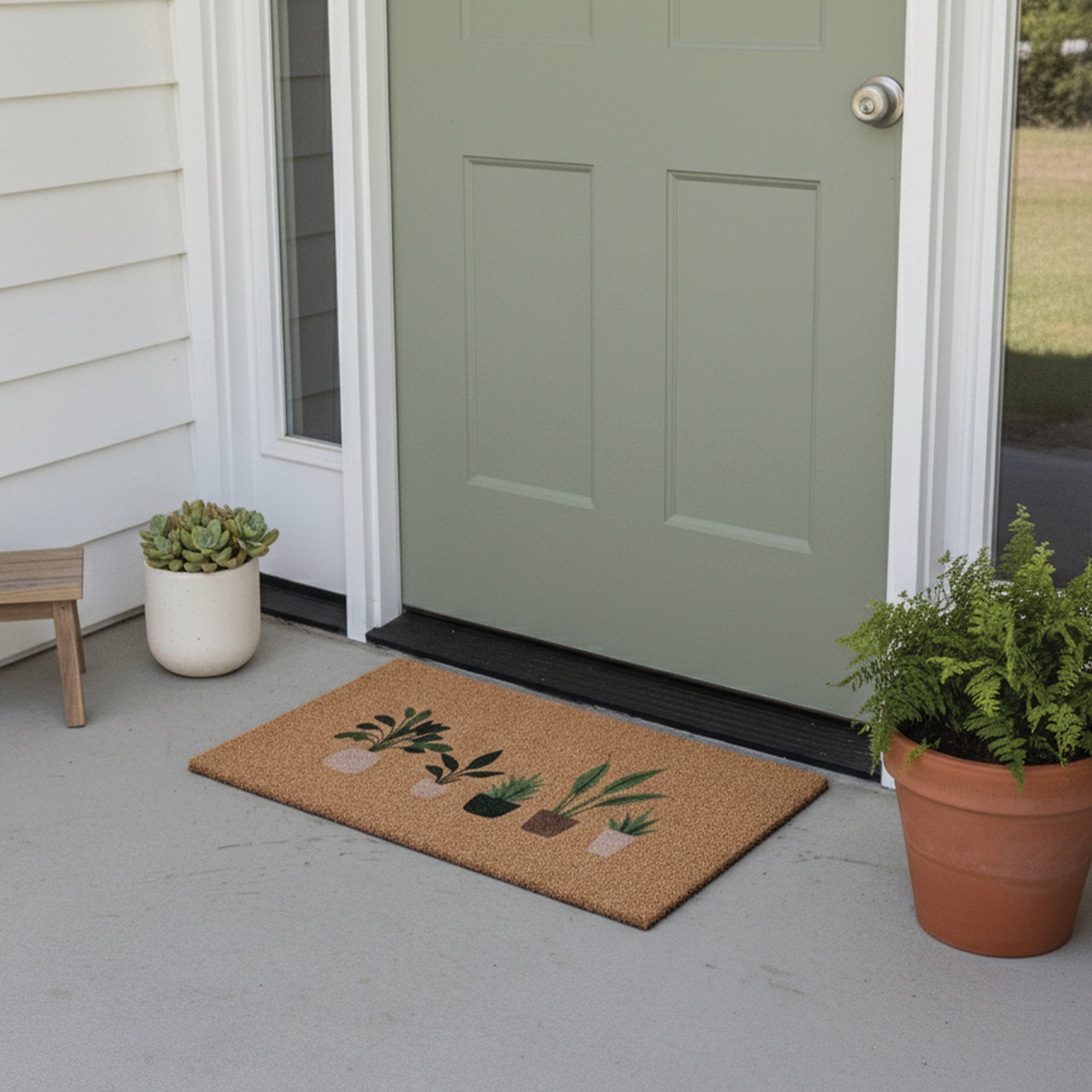 Simply Potted Non Slip Vinyl Backing, Front Door Mat, Entryway Door Mat, 17"x29"