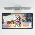 thumbnail image 4 of Merry Christmas Woofmas Xmas Noel Old English Sheepdog Santa Snowman Desk Mat Full Keyboard Mouse Pad Dog Lover Large Mousepad - 13016, 4 of 5
