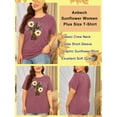 thumbnail image 5 of Anbech Sunflower Plus Size T-Shirts for Women Graphic Leopard So Loved Sunflower Print Oversize Short Sleeves T-Shirt with Round Neck, 5 of 9