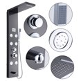 thumbnail image 4 of Shower Stainless Steel Bathroom Shower Panel Black Column Mixer 6 Jet with Temperature Display, 4 of 7