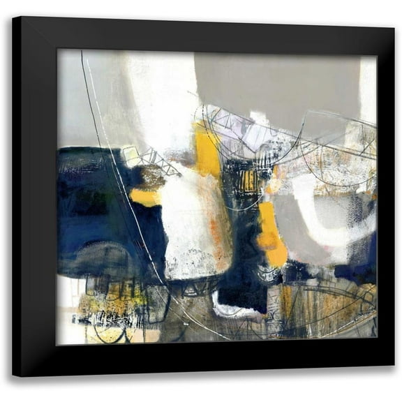 Piovan, Mauricio 12x12 Black Modern Framed Museum Art Print Titled - Wander in Yellow