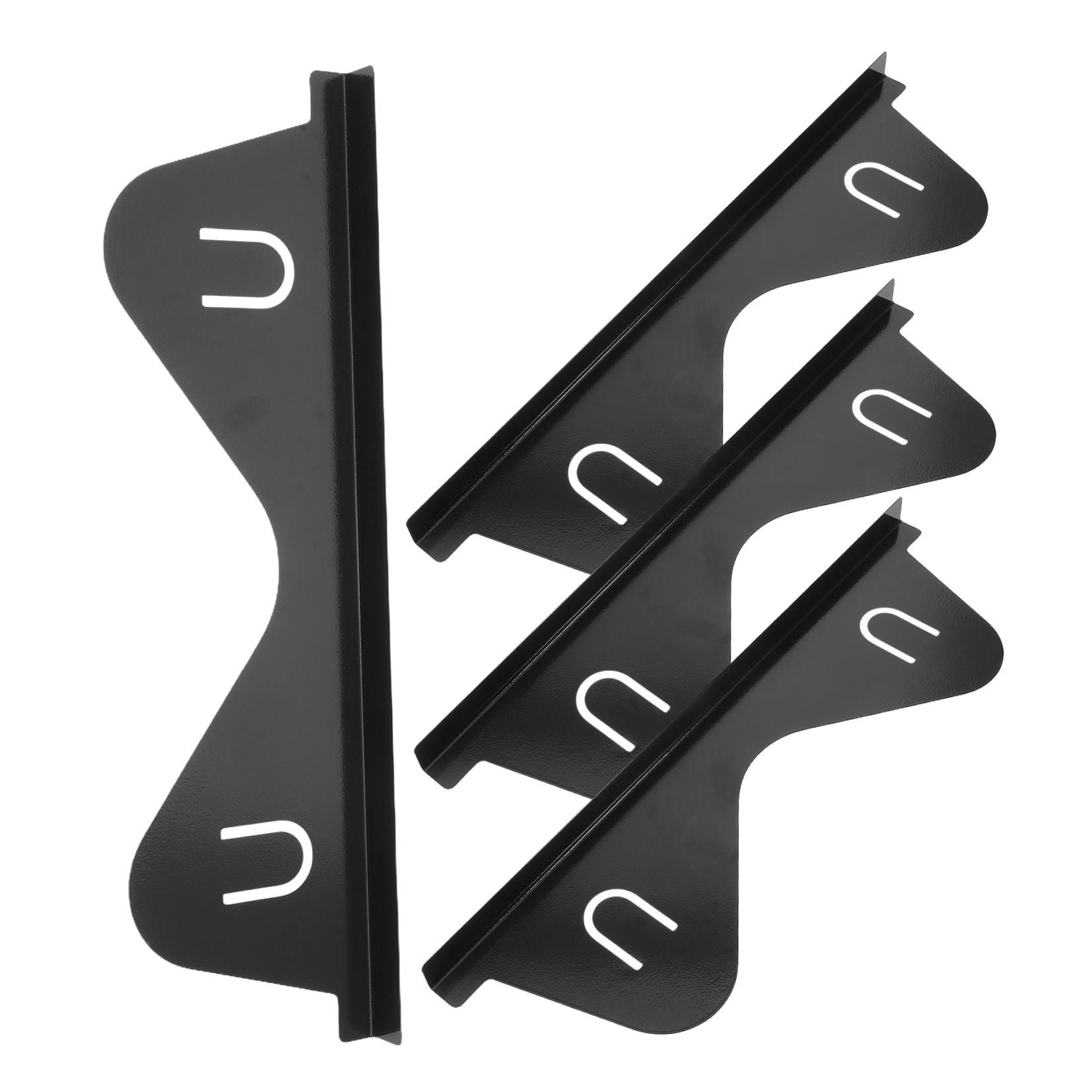 ADDHAT 4Pcs Stainless Steel Stove Gap Covers Black Countertop Filler ps for Kitchen Stove Protection