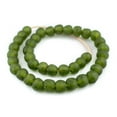 thumbnail image 3 of The Bead Chest African Recycled Glass Beads – Handmade in Ghana – Lime Green 18mm Strand for Jewelry Making, Crafts, and Home Decor I Approximately 38 Beads, 3 of 4