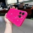 thumbnail image 4 of Compatible with iPhone 12 Pro Case 6.1 inch, Cute Neon Bright Color,Glitter Bling Thin Slim Shockproof Silicone Sparkly Case, Soft TPU Phone Case for Women Girl-Hot Pink, 4 of 12