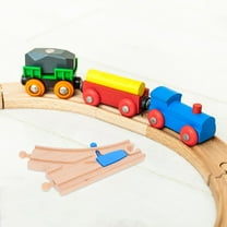 BESTONZON Wood Train Track Expansion Set Switch Track Accessories Multi 2Pack