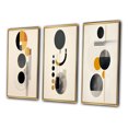 thumbnail image 3 of Designart "Minimal Circular Geometric Art II" Modern Geometric Framed Wall Art Set Of 3 - Grey Abstract Frame Gallery Wall Set For Home Decor, 3 of 6