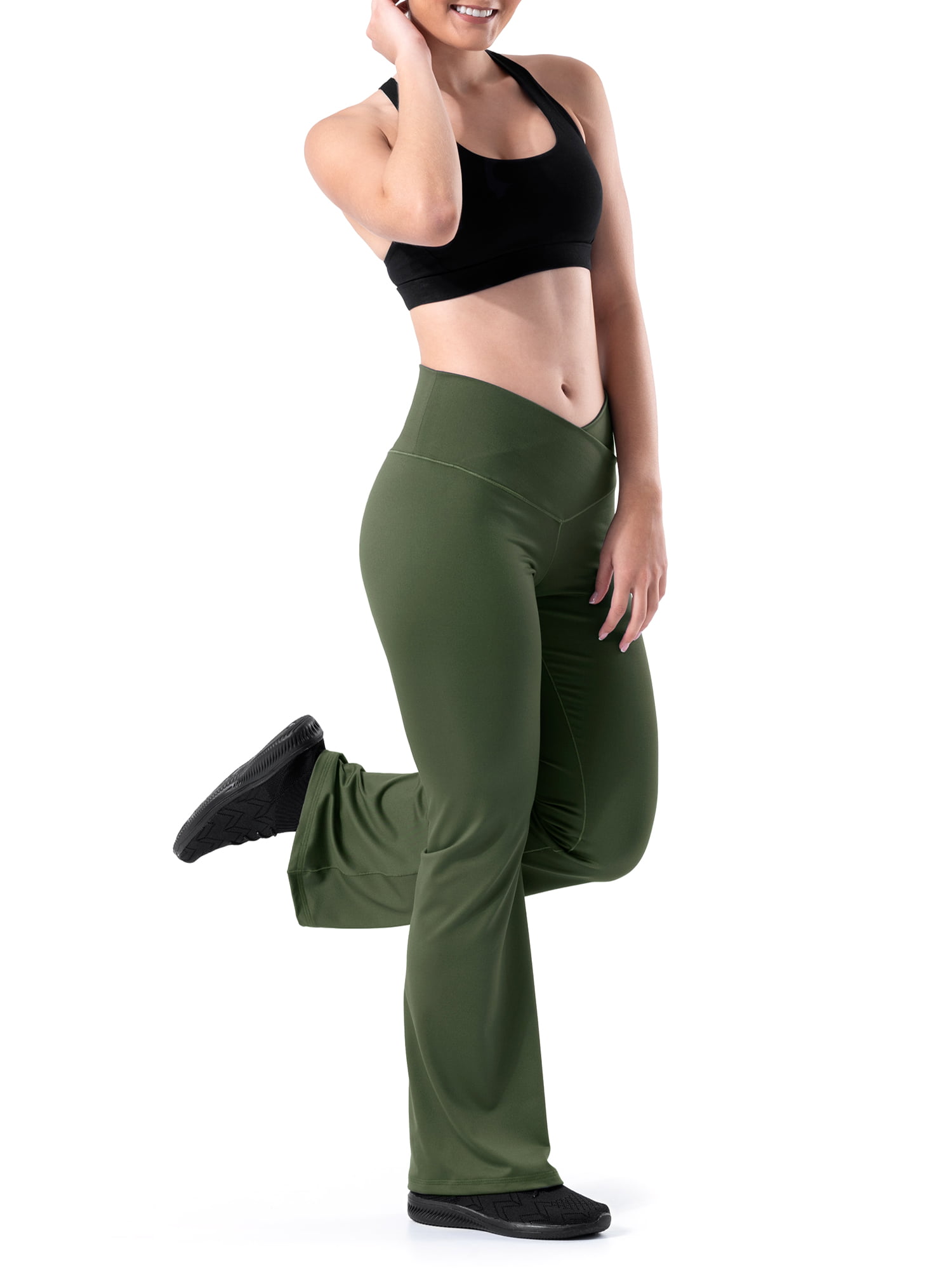  TXGMNA Flare Leggings for Women, Crossover Yoga Pants with  Tummy Control, High-Waisted Wide Leg Workout Lounge Bell Bottoms Workout  Leggings for Women High Leggings for Women Army Green : Clothing, Shoes