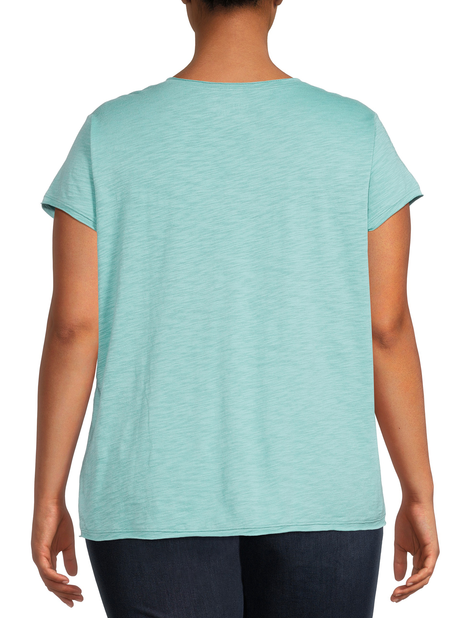 Terra & Sky Women's Plus Size V-Neck T-Shirt, 2-Pack