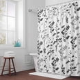 thumbnail image 6 of Farm Black Grey Leaves Shower Curtain for Bathroom Decor, Country Style Leaf Botanical Floral Waterproof Fabric Shower Curtain, 54"x78" Set with 12 Hooks, 6 of 9