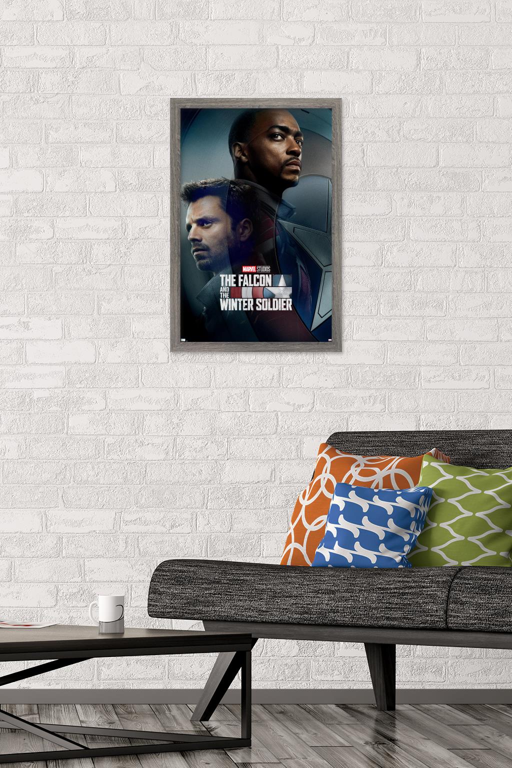 Marvel TeleVision - Falcon and Winter Soldier - Wings Wall Poster, 14.725" x 22.375", Framed