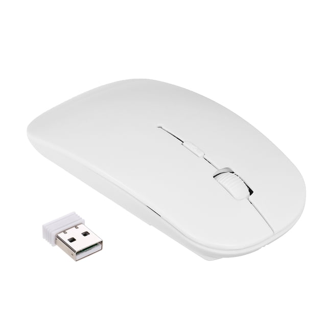 Graflsoa Slim 2.4G Wireless Optical Mouse with 4 Silent Buttons, 1600DPI, USB Receiver, Multiple Colors (Batteries Not Included)