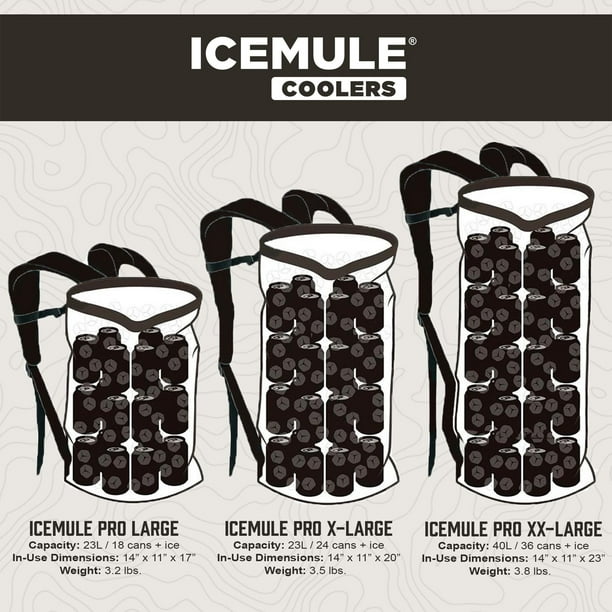 IceMule Pro Large 23 Liter 18 Can Soft Insulated Waterproof Backpack Cooler Bag