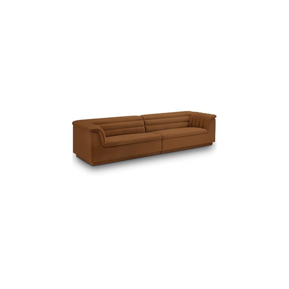 Meridian Furniture Cascade Saddle Velvet Fabric Modular Sofa