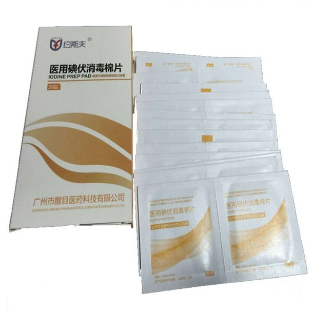 ZUARFY 30 Pcs/Set Disinfection Iodine Sheet Medical First Aid Kit