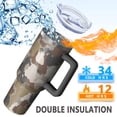 thumbnail image 5 of 40oz Tumbler with Handle and Straw, Vacuum Insulated Stainless Steel Travel Mug, Fits Car Cup Holder, Camo Print, 5 of 6