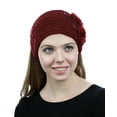 thumbnail image 2 of NYFASHION101 Hand Knitted Furry Flowers Winter Headband Headwrap - NAG325Y, Burgundy, 2 of 4