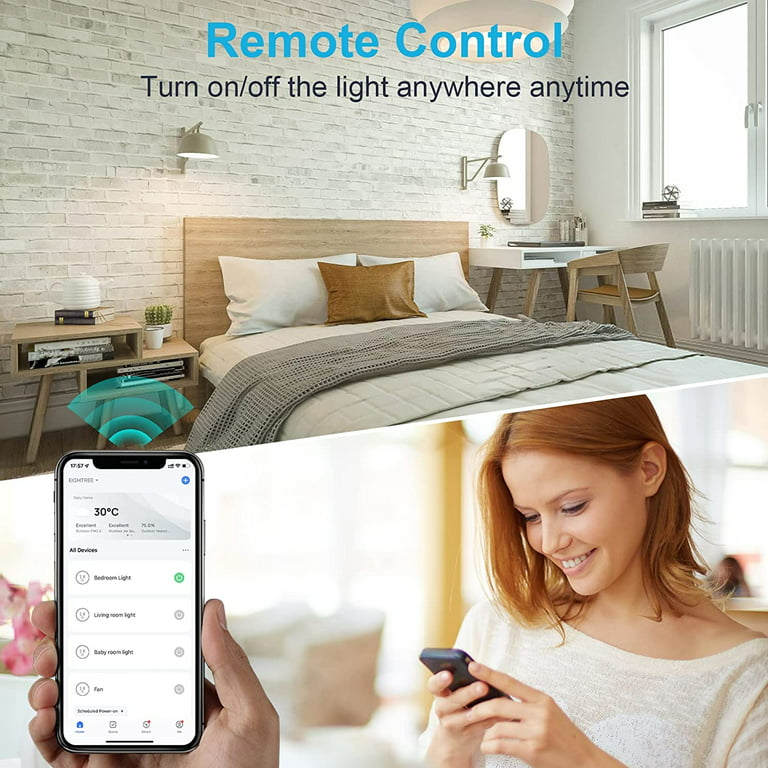 Smart Plugs That Work with Alexa, Smart Life Wi-Fi Outlet Compatible with  Alexa, Google Home & Smartthings, Smart Socket with Remote Control & Timer