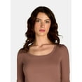 thumbnail image 5 of No Boundaries Scoop Neck Everyday Tee with Long Sleeves, 1 and 3 Pack, Women's, 5 of 5