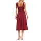 thumbnail image 3 of Vestido de lunares para mujeres con tirantes ajustables, sin mangas, corte en A, vestido maxi elegante M Rojo oscuro, 3 of 6