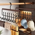 thumbnail image 4 of Goodw7 Wooden Belt Hanger for Closet 8 Hooks, Space Saving Tie Rack Organizer with Rotating Hook, Multipurpose Accessory Holder for Scarves Bags in Bedroom Wardrobe Entryway, 4 of 6
