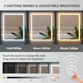 thumbnail image 4 of CSZZD Makeup Vanity Desk with Mirror and Lights in 3 Colors, Dressing Vanity Table with Charging Station, Large Vanity Mirror with 6 Storage Drawers & 2 RGB Cabinets for Girls, Women, Rustic Brown, 4 of 9