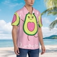 thumbnail image 2 of Lsque Cute Avocado pattern Hawaiian Shirt for Men, Unisex Summer Beach Casual Short Sleeve Button Down Shirts-XX-Large, 2 of 9