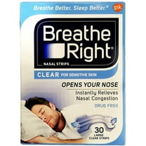 (120 Strips) Breathe Right Nasal Strips Clear Large for Sensitive Skin, You will receive 4 of the 30 count boxes. By Brand Breathe Right