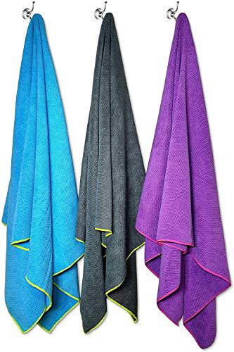 Swimtech Sports Pva Towel With Case Swimming Gym Quick Drying Blue 