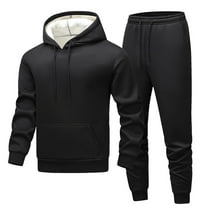 Xzbqbs Men's Tracksuits 2 Piece Fleece Sherpa Lined Casual Sweatsuits Athletic Hoodie and Sweatpants Set Sports Jogging Sweatsuit