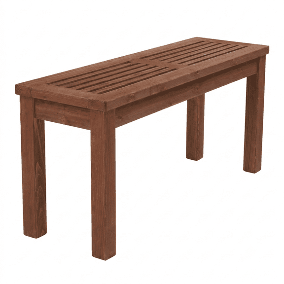 Wooden Garden Bench 40 Inches, Backless Outdoor Bench for Porch Deck Patio, Solid Fir Wood Entryway Seating with Natural Finish, Brown