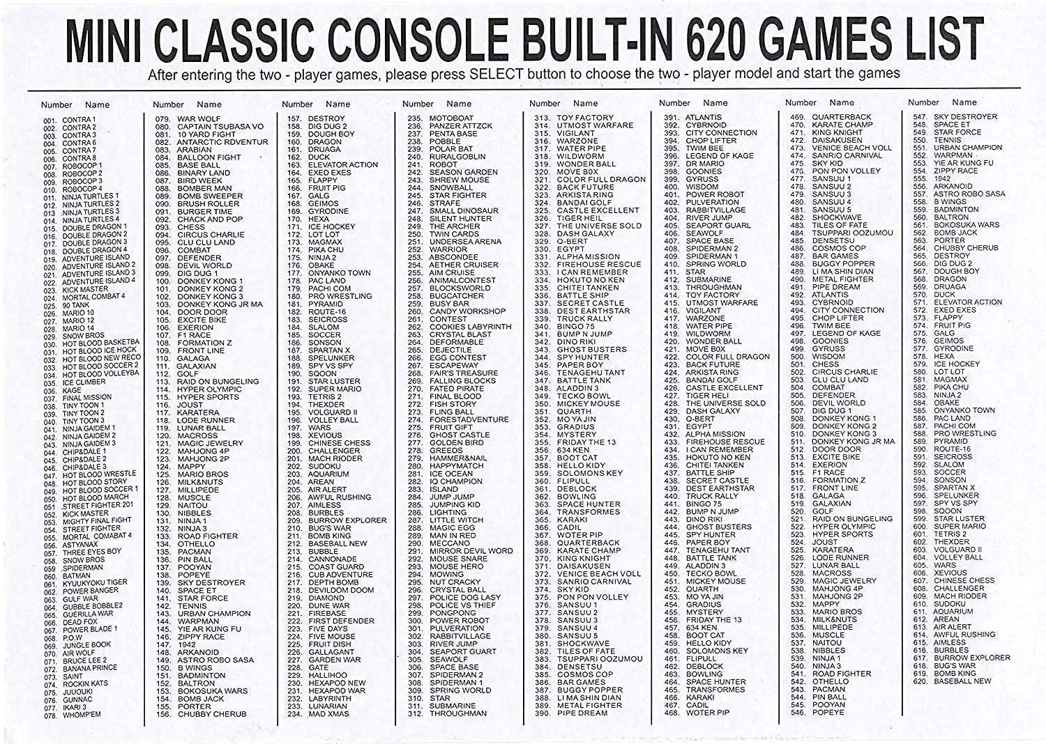 620 game list