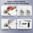 thumbnail image 6 of Culinary Butane Torch Blow Torch Lighter,Refillable Cooking Kitchen Torch with Safety Lock Adjustable Flame for BBQ,Creme Brulee,Baking,Cooking,Crafts,Cigar (Butane Gas not Included), 6 of 7