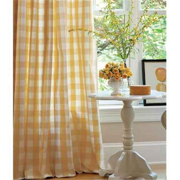 Achim Buffalo Check Window Curtain Tier Pair - Yellow - 58 x 36 in.