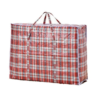 Dream Lifestyle Large Capacity Storage Bags, Large Plastic Checkered Storage  Laundry Bag with Zipper & Handles for Shopping Moving Travel 