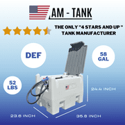 AM-TANK 58-Gallon DEF Tank with 12V Pump, Nozzle, and Covering Lid