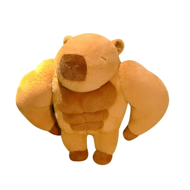 Juguete de peluche de capibara muscular, figura de capibara, juguete para sala de estar, decoración para habitación de niños, juguete para dormir,