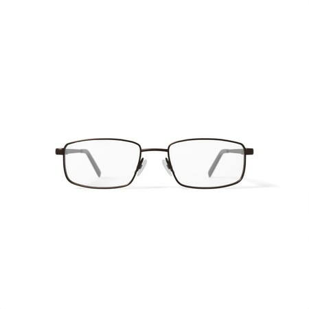 Adolfo Men's Rectangular Prescription Eyeglasses with Case, Bronze