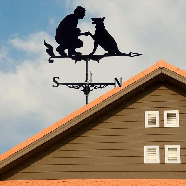 Vintage Look Iron Outdoor Weathervane Decor perro 1 Cola Veleta