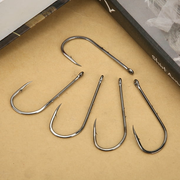 Tbest 100Pcs 6/0# Fishing Hook High Carbon Steel Carp Fishing Hooks In Fly  Fishhooks Jig Big With Barbed Hook 