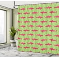 thumbnail image 5 of Ambesonne Sea Animals Shower Curtain, Sharks Silhouettes Art, 69"Wx70"L, Magenta and Pale Green, 5 of 5