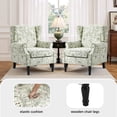 thumbnail image 2 of DREAMSIDEA Wingback Accent Chair Sets of 2 with Nailhead Trim & Retro Wood Legs,Morden ArmChair for Living Room-Rococo Green, 2 of 6
