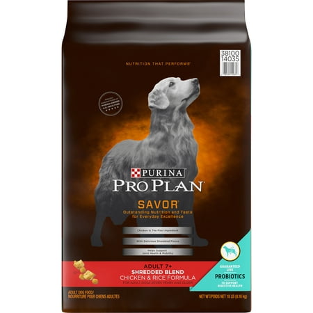 Purina Pro Plan With Probiotics Senior Dry Dog Food; SAVOR Shredded Blend Chicken & Rice Formula - 18 lb.