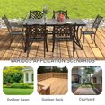 thumbnail image 7 of Boyel Living 66"x36" Outdoor Cast Aluminum Rectangular Dining Table, Patio Table Porcelain Top with Umbrella Hole, Dark Gold, 7 of 7