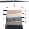 thumbnail image 1 of Pants Hangers Non Slip 3 Pack Space Saving Hangers Multi-Layer Swing Arm Pants Hanger Stainless Steel Space Saver Hangers Closet Storage Organizer (Black), 1 of 6