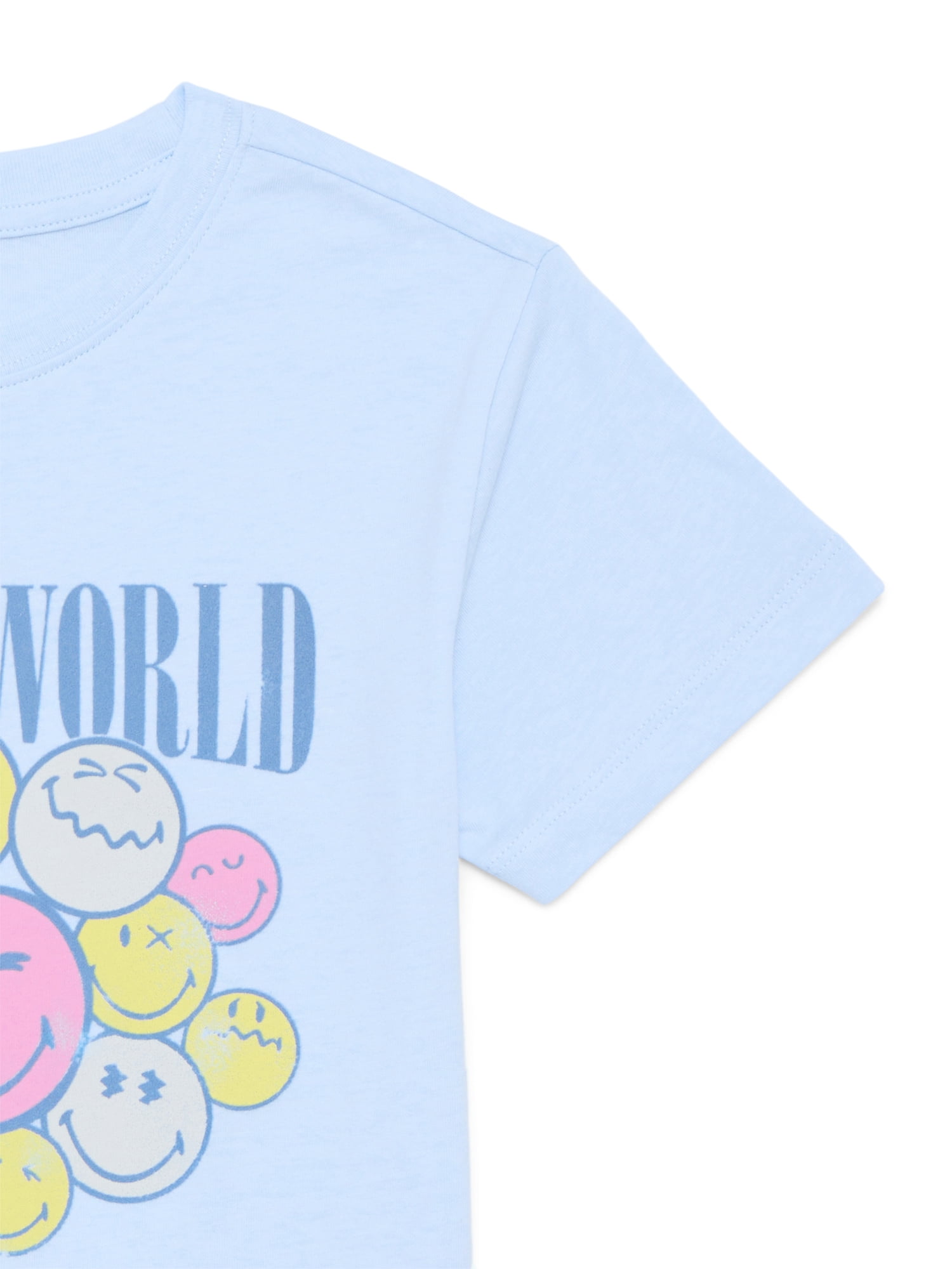 Smiley World Girls Short Sleeve Graphic T-Shirt, Sizes 4-16
