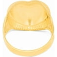 thumbnail image 4 of Floreo 10k Yellow Gold 18mm Domed Heart with Leaf Design Ring, Sizes 4 - 12, 4 of 5