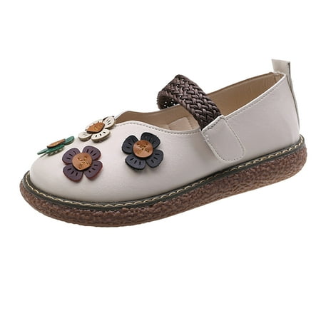 

Qufokar Boots for Women Snow Dress Casual Womens Shoes Ladies Fashion Retro Flower Decorative Hollow Breathable Flat Casual Shoes