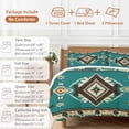 thumbnail image 6 of King 4 Piece Bedding Set Vintage Abstract Ethnic Pattern Style Soft Breathable Duvet Cover and Pillowcase, Green Black Streaks Duvet Cover Set Bed Sheets for Bedroom Dormitory Guest Room, 6 of 9
