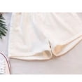 thumbnail image 5 of Hurxie Women's Paper Bag Waist Button Roll Up Hem Denim Shorts with Pockets White,XL, 5 of 5